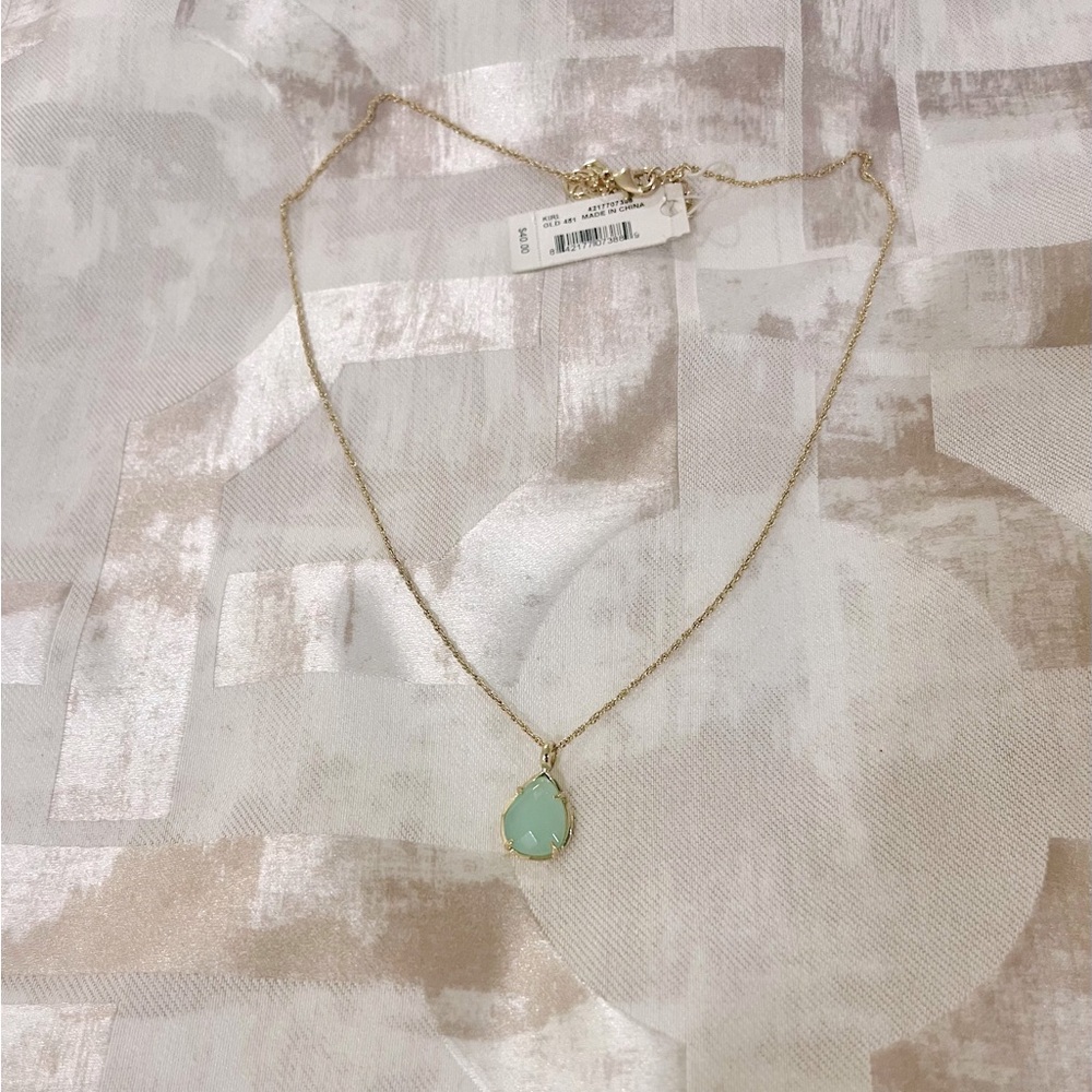 NWT $65 Kendra Scott Kiri necklace blue green drop pendant